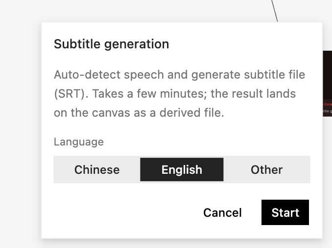 Generating subtitles and rendering